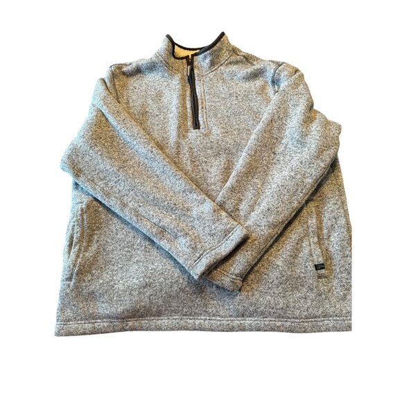 Orvis Mens Sherpa-Lined 1/4 Zip Sweater Fleece Pullover - Gray XXL - Picture 8 of 9